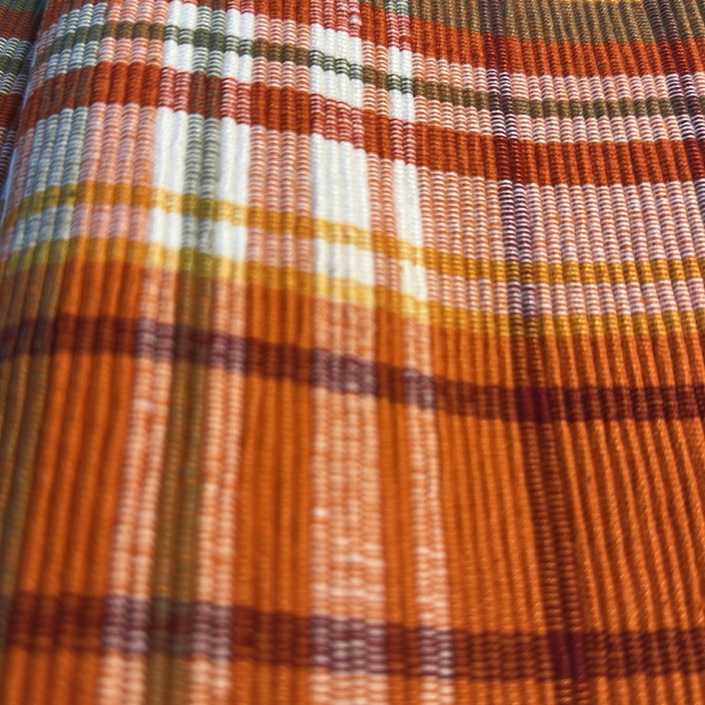 Plaid Table RunnerOrange and Green, brand new, 6 feet by 14 inch